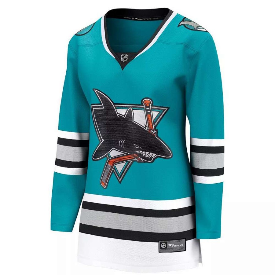 Tops * | Women'S Fanatics Branded Teal San Jose Sharks 30Th Anniversary Premier Breakaway Team Jersey