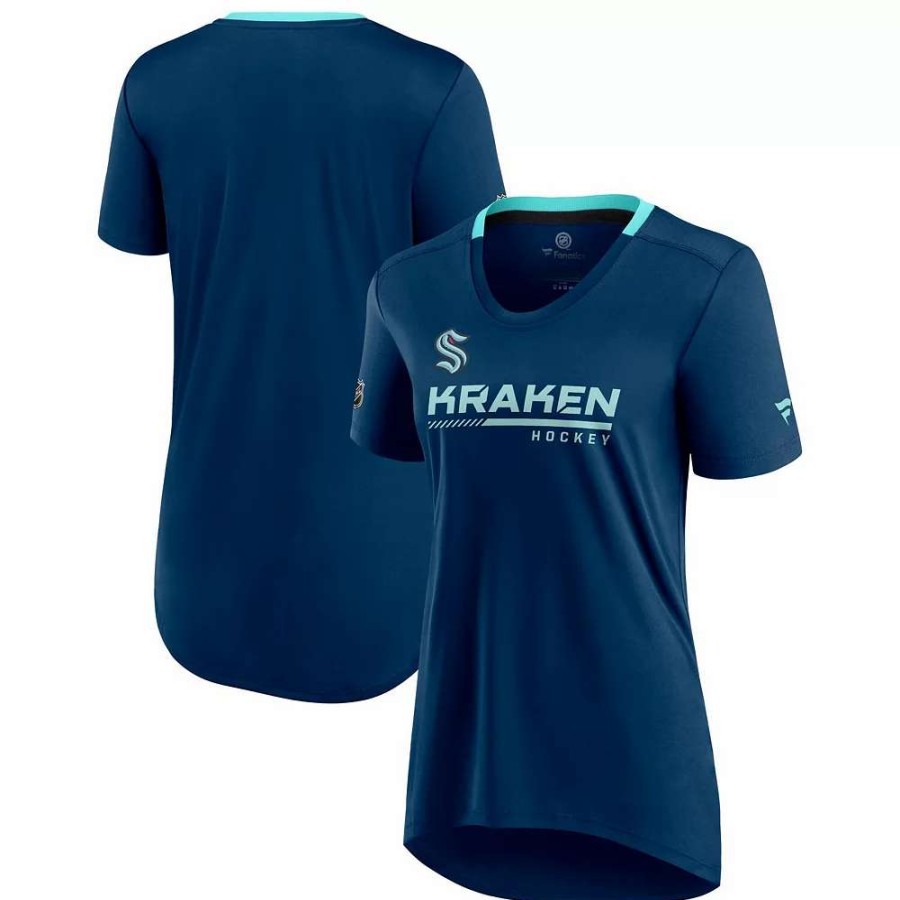 Tops * | Women'S Fanatics Branded Navy Seattle Kraken Authentic Pro Locker Room T-Shirt