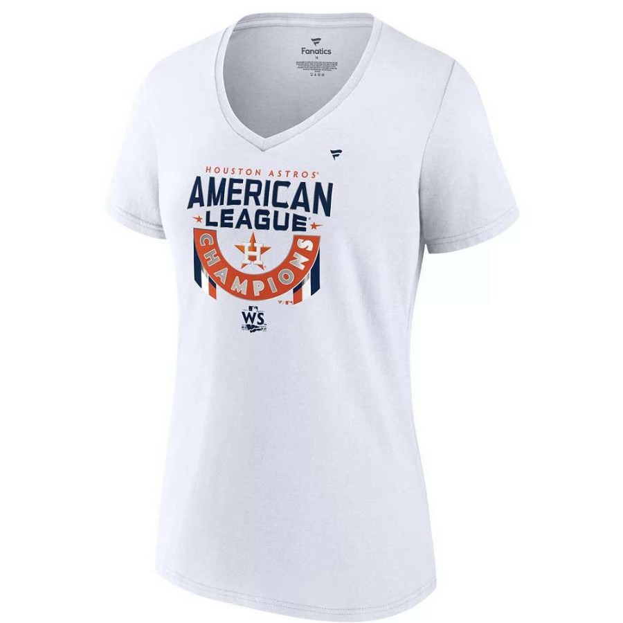 Tops * | Women'S Fanatics Branded White Houston Astros 2022 American League Champions Locker Room Plus Size V-Neck T-Shirt