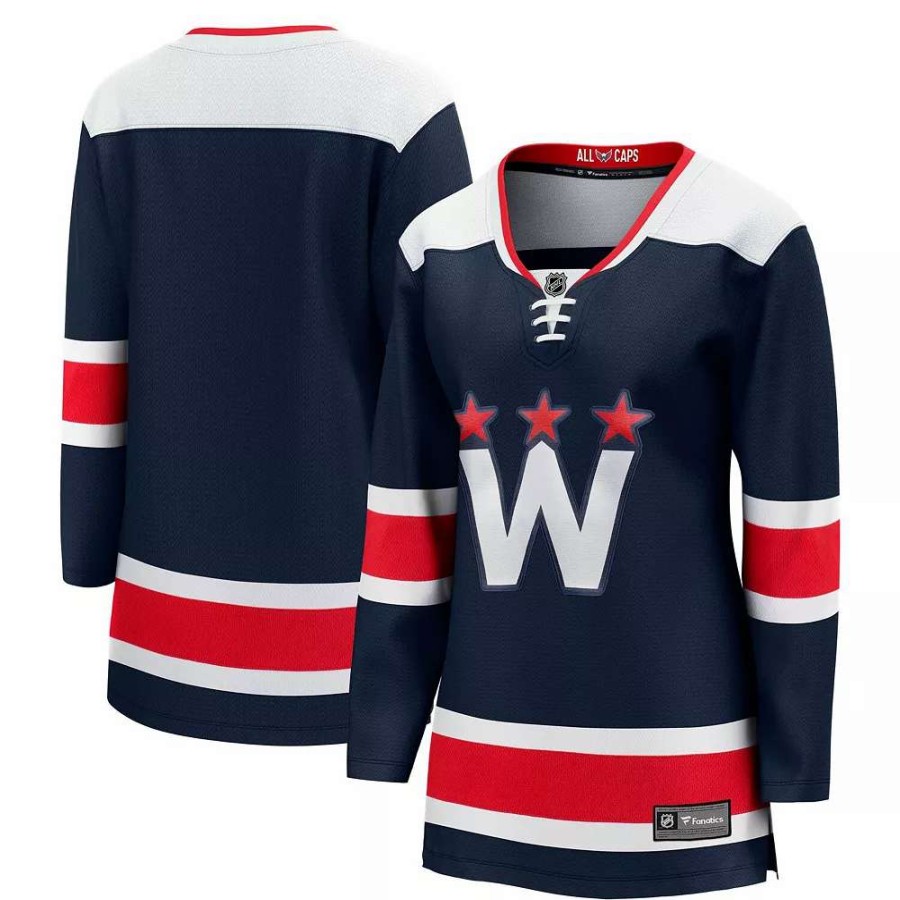 Tops * | Women'S Fanatics Branded Navy Washington Capitals 2020/21 Alternate Premier Breakaway Jersey