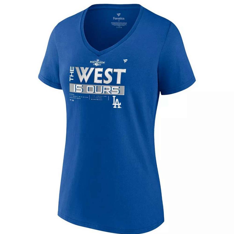 Tops * | Women'S Fanatics Branded Royal Los Angeles Dodgers 2022 Nl West Division Champions Plus Size V-Neck T-Shirt