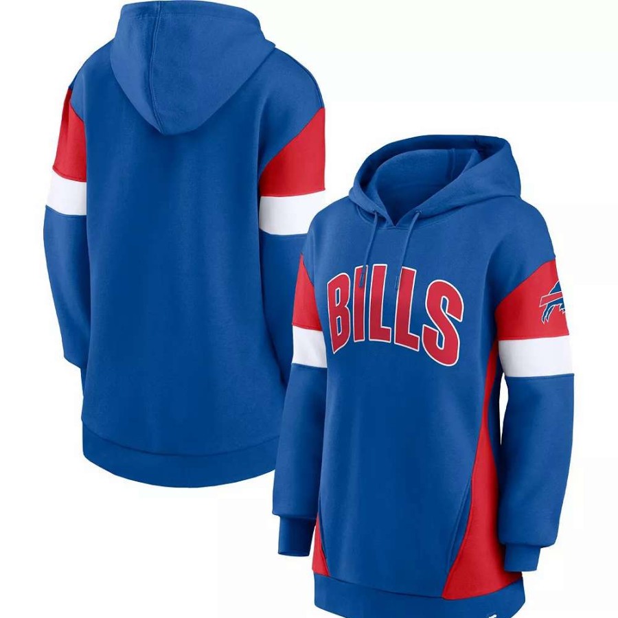 Tops * | Women'S Fanatics Branded Royal/Red Buffalo Bills Lock It Down Pullover Hoodie