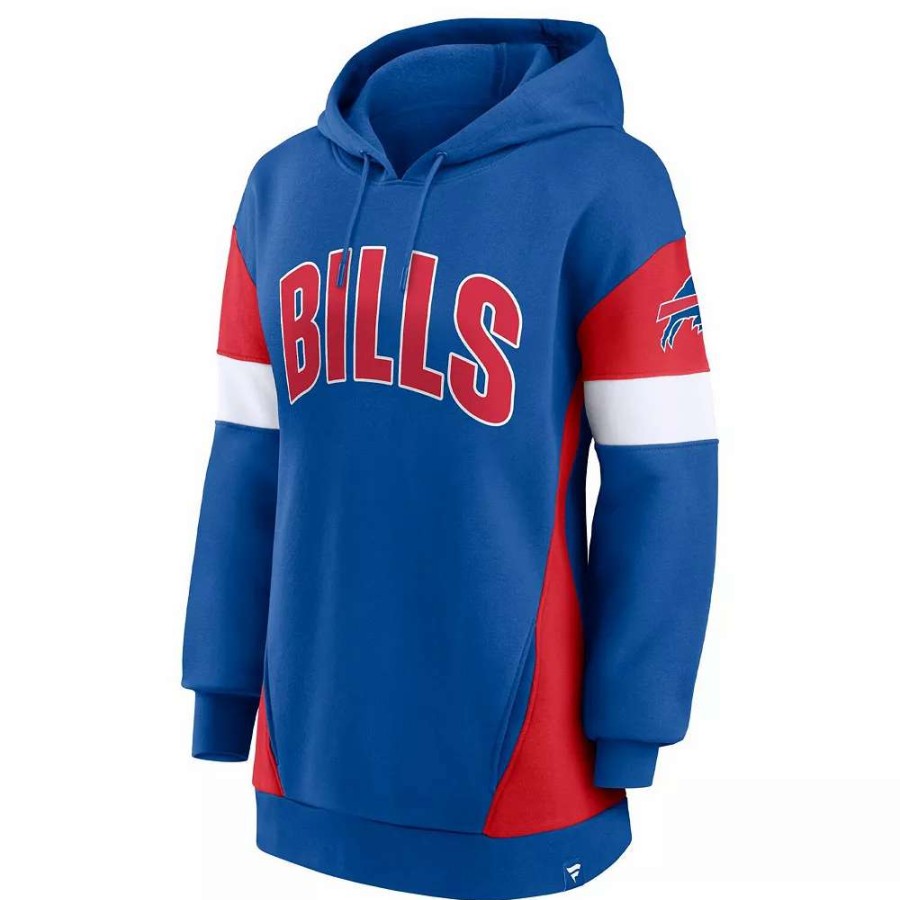 Tops * | Women'S Fanatics Branded Royal/Red Buffalo Bills Lock It Down Pullover Hoodie