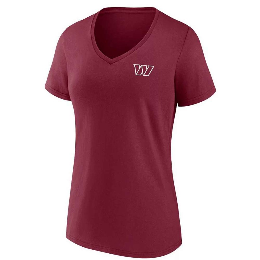 Tops * | Women'S Fanatics Branded Burgundy Washington Commanders Team Mother'S Day V-Neck T-Shirt