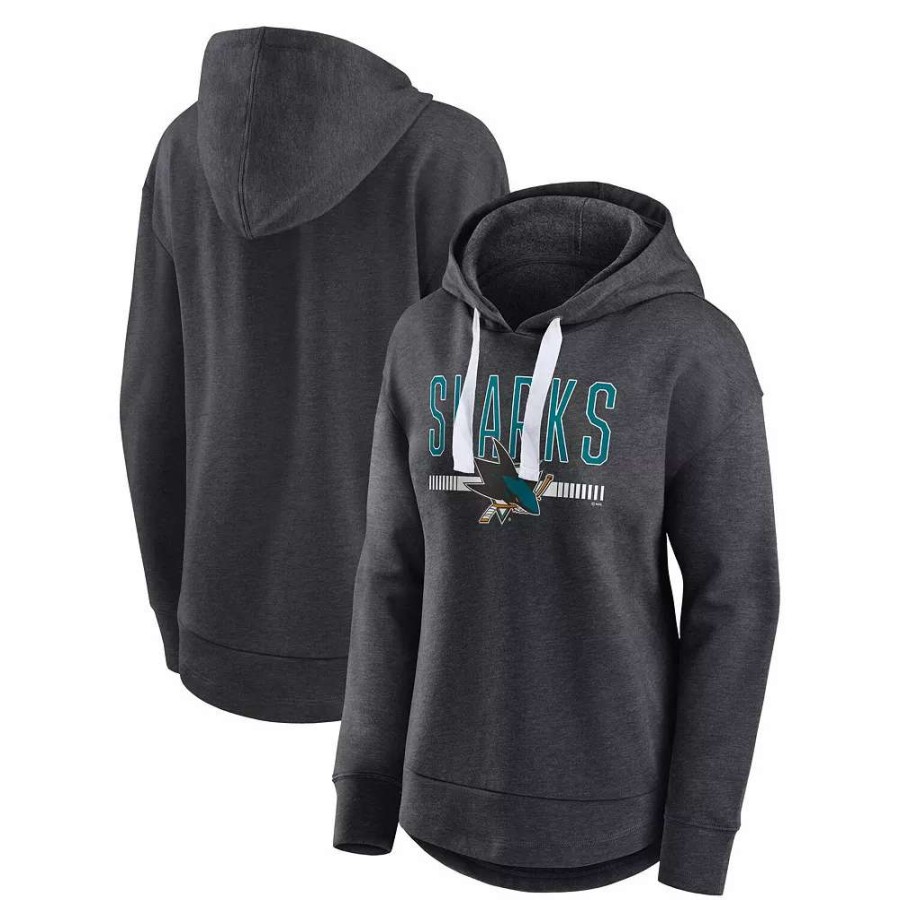 Tops * | Women'S Fanatics Branded Heather Charcoal San Jose Sharks Never Done Pullover Hoodie