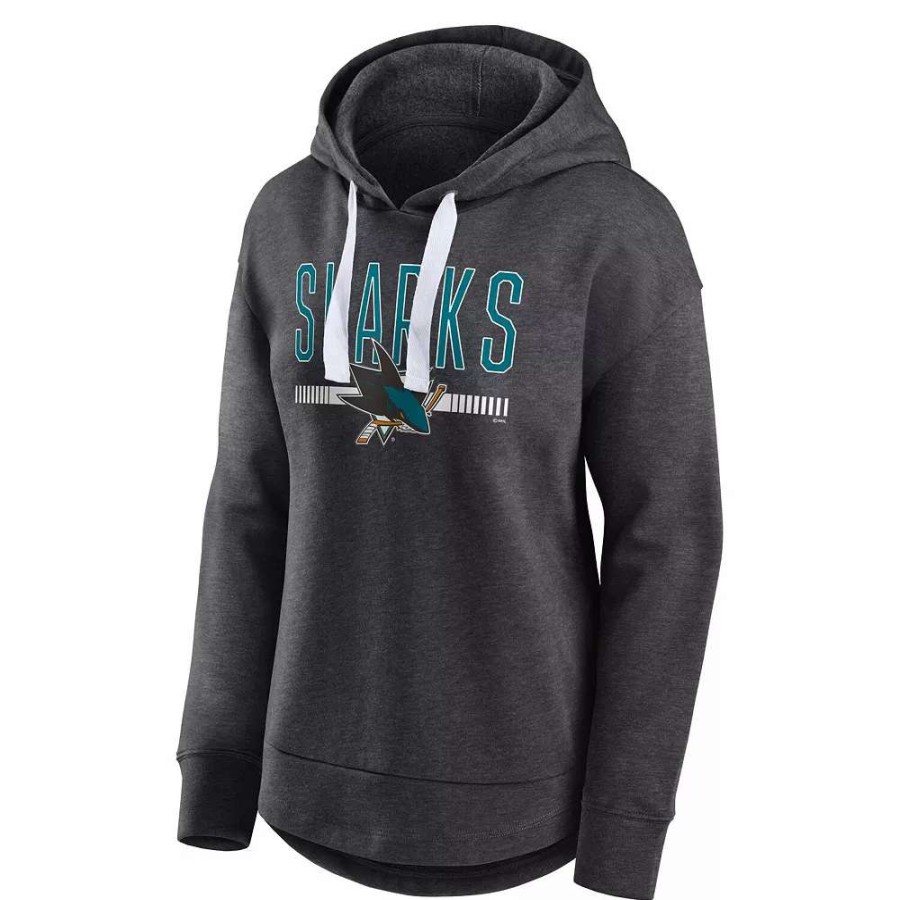 Tops * | Women'S Fanatics Branded Heather Charcoal San Jose Sharks Never Done Pullover Hoodie