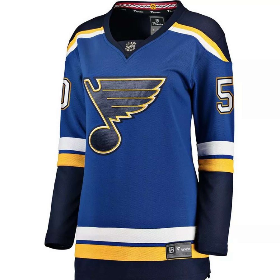 Tops * | Women'S Fanatics Branded Jordan Binnington Royal St. Louis Blues Home Premier Breakaway Player Jersey