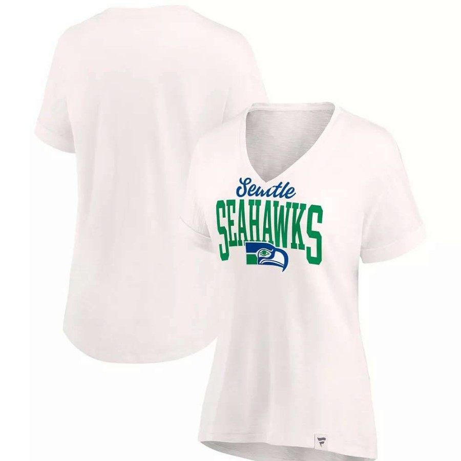 Tops * | Women'S Fanatics Branded Oatmeal Seattle Seahawks Motivating Force V-Neck T-Shirt