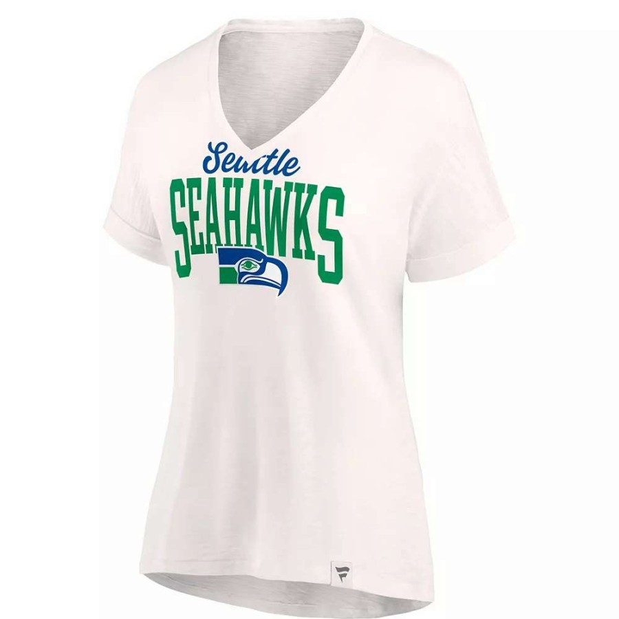 Tops * | Women'S Fanatics Branded Oatmeal Seattle Seahawks Motivating Force V-Neck T-Shirt