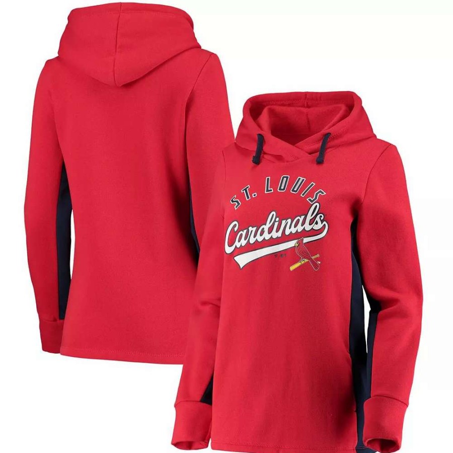 Tops * | Women'S Fanatics Branded Red/Navy St. Louis Cardinals Game Ready Pullover Hoodie