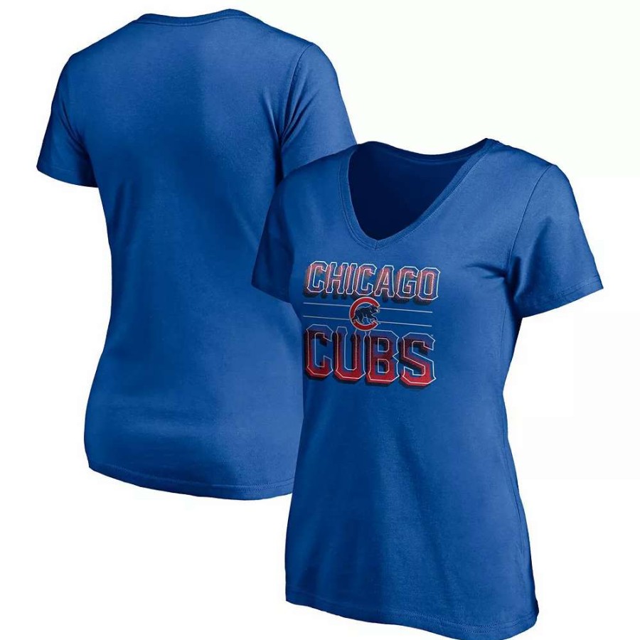 Tops * | Women'S Fanatics Branded Royal Chicago Cubs Compulsion To Win V-Neck T-Shirt