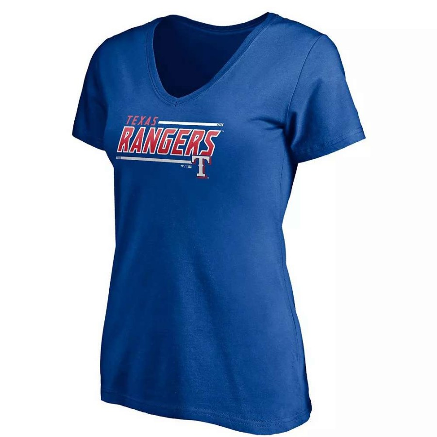 Tops * | Women'S Fanatics Branded Royal Texas Rangers Plus Size Mascot In Bounds V-Neck T-Shirt