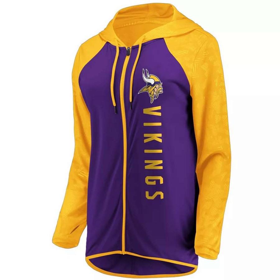 Tops * | Women'S Fanatics Branded Purple Minnesota Vikings Forever Fan Logo Full-Zip Hoodie