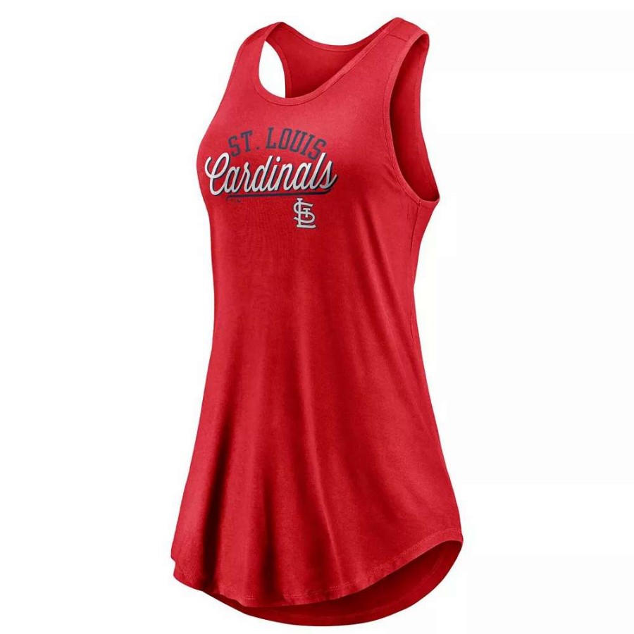 Tops * | Women'S Fanatics Branded Red St. Louis Cardinals Simplicity Swing Racerback Scoop Neck Tank Top