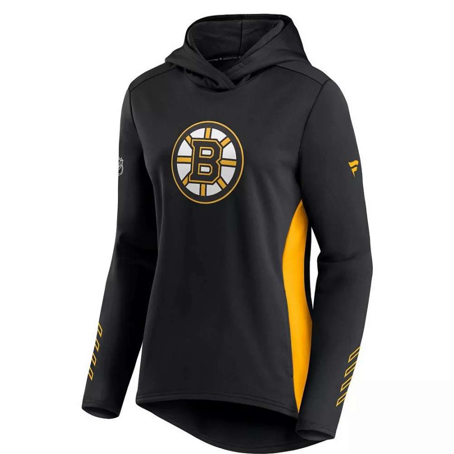 Tops * | Women'S Fanatics Branded Black/Gold Boston Bruins Authentic Pro Locker Room Pullover Hoodie