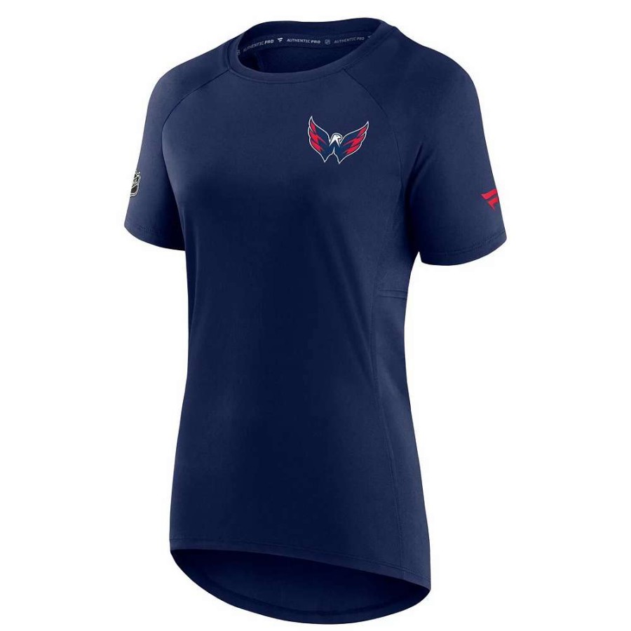 Tops * | Women'S Fanatics Branded Navy Washington Capitals Authentic Pro Rink Raglan Tech T-Shirt