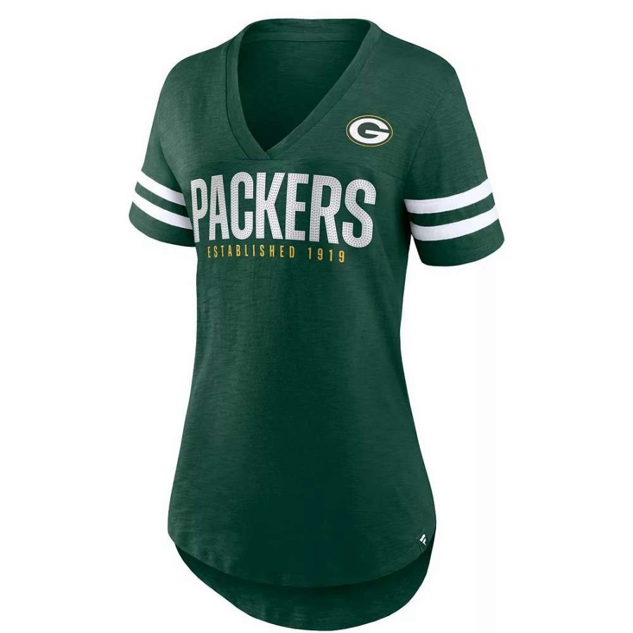 Tops * | Women'S Fanatics Branded Green Green Bay Packers Speed Tested V-Neck T-Shirt