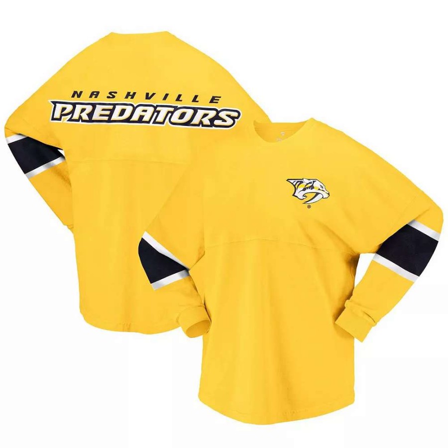 Tops * | Women'S Fanatics Branded Gold Nashville Predators Jersey Long Sleeve T-Shirt