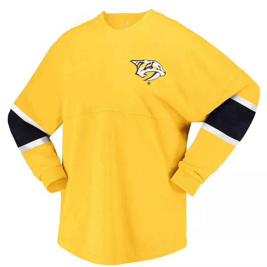 Tops * | Women'S Fanatics Branded Gold Nashville Predators Jersey Long Sleeve T-Shirt