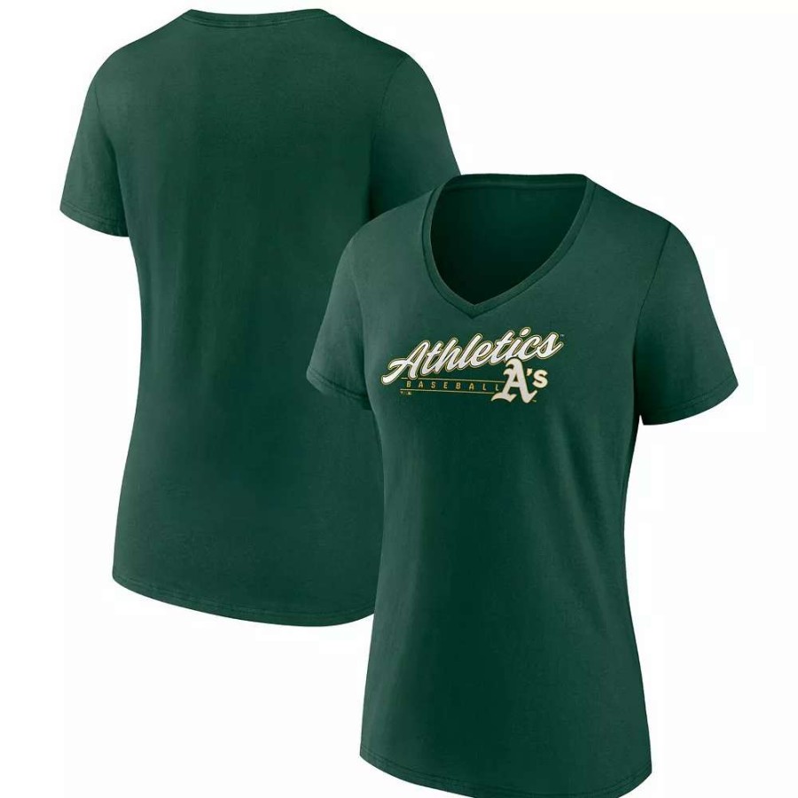 Tops * | Women'S Fanatics Branded Green Oakland Athletics One & Only V-Neck T-Shirt