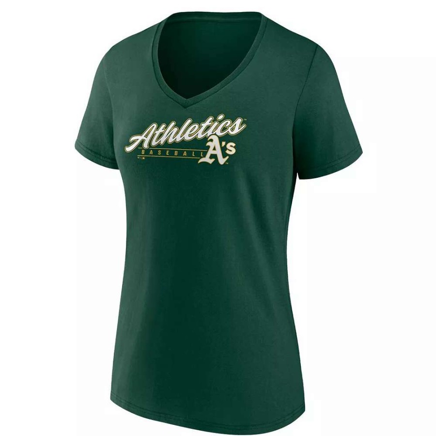 Tops * | Women'S Fanatics Branded Green Oakland Athletics One & Only V-Neck T-Shirt