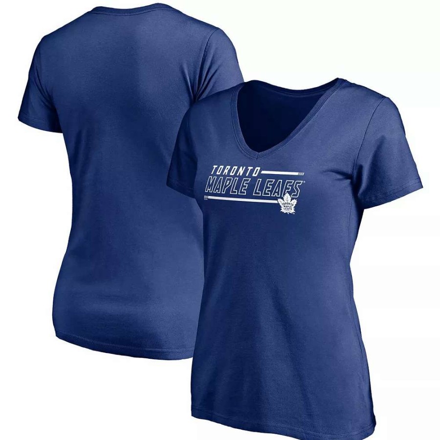 Tops * | Women'S Fanatics Branded Blue Toronto Maple Leafs Mascot In Bounds V-Neck T-Shirt