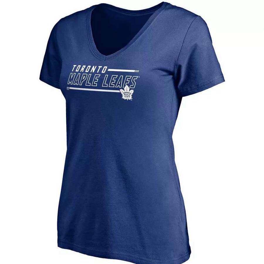 Tops * | Women'S Fanatics Branded Blue Toronto Maple Leafs Mascot In Bounds V-Neck T-Shirt