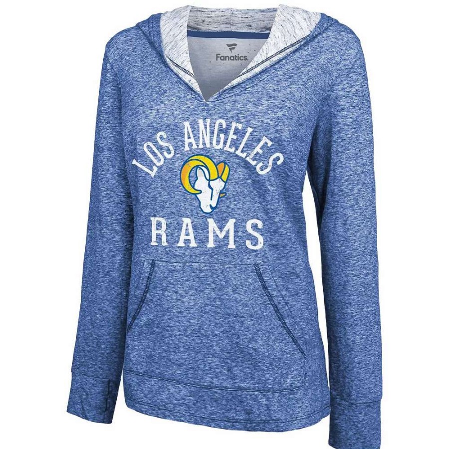 Tops * | Women'S Fanatics Branded Royal Los Angeles Rams Doubleface Slub Pullover Hoodie