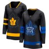 Tops * | Women'S Fanatics Branded Black Toronto Maple Leafs Alternate Premier Breakaway Reversible Blank Jersey