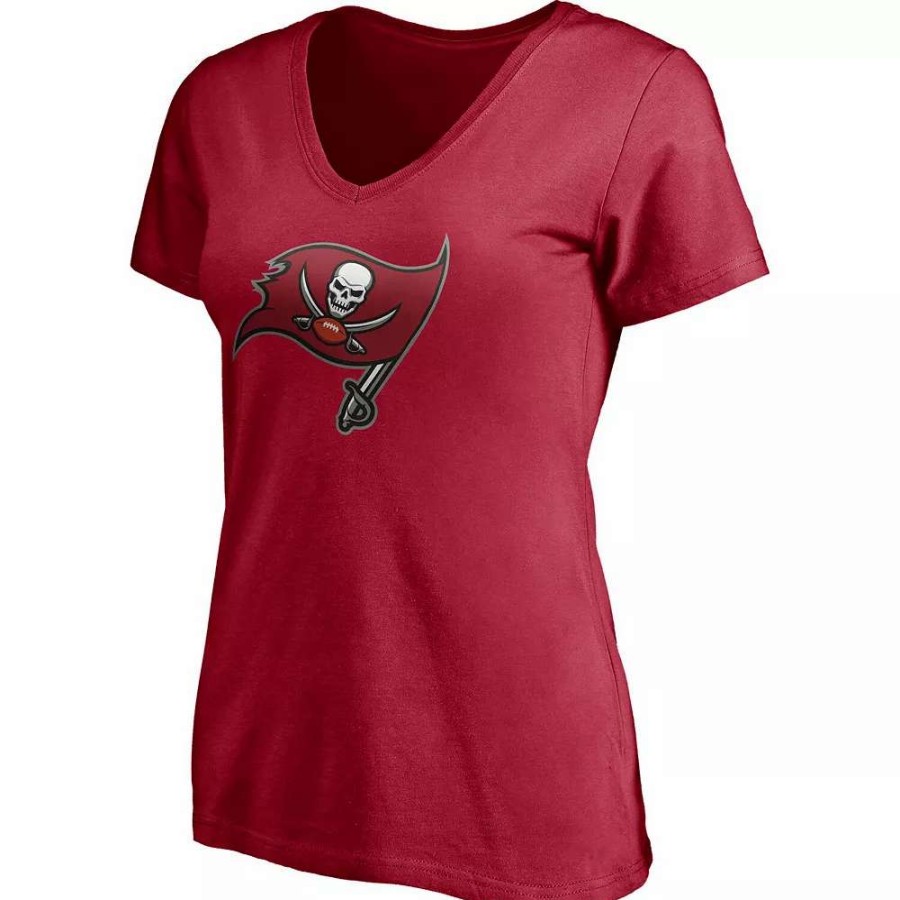 Tops * | Women'S Fanatics Branded Tom Brady Red Tampa Bay Buccaneers Player Icon Name & Number V-Neck T-Shirt