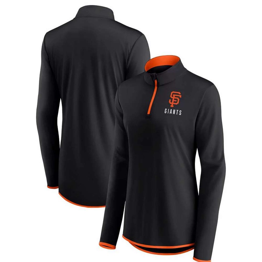 Outerwear * | Women'S Fanatics Branded Black San Francisco Giants Worth The Drive Quarter-Zip Jacket