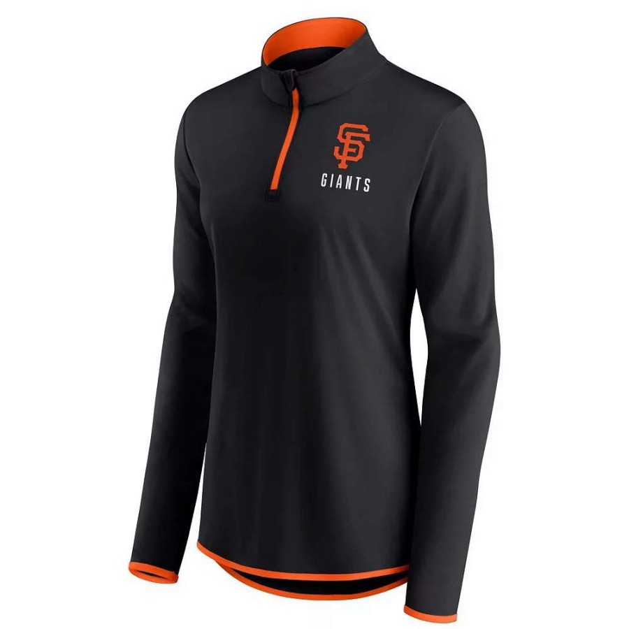 Outerwear * | Women'S Fanatics Branded Black San Francisco Giants Worth The Drive Quarter-Zip Jacket