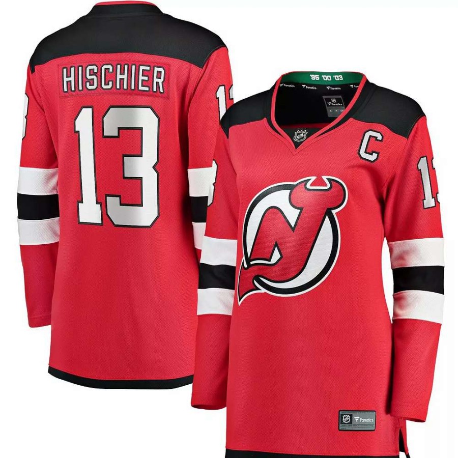 Tops * | Women'S Fanatics Branded Nico Hischier Red New Jersey Devils Home Premier Breakaway Player Jersey