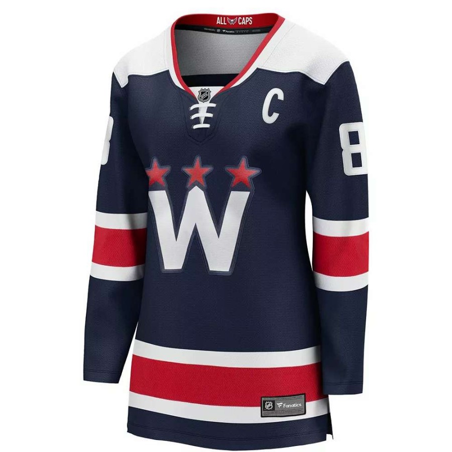 Tops * | Women'S Fanatics Branded Alexander Ovechkin Navy Washington Capitals 2020/21 Alternate Premier Breakaway Player Jersey