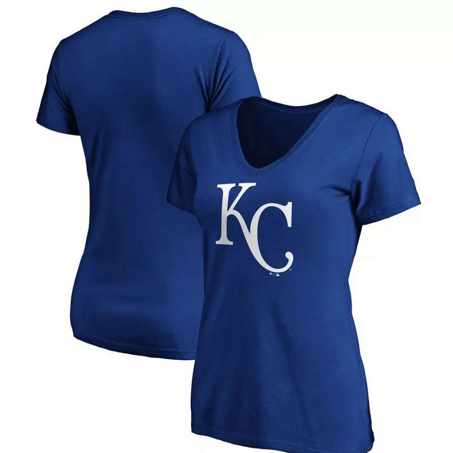 Tops * | Women'S Fanatics Branded Royal Kansas City Royals Core Official Logo V-Neck T-Shirt