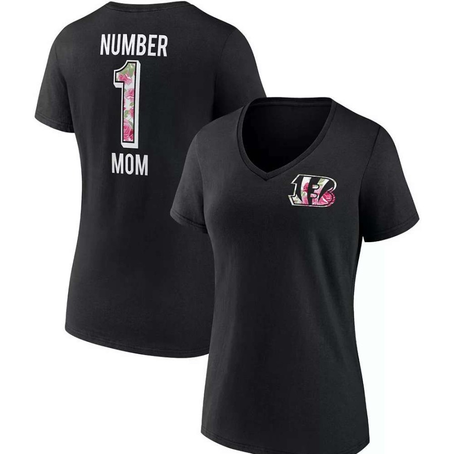 Tops * | Women'S Fanatics Branded Black Cincinnati Bengals Team Mother'S Day V-Neck T-Shirt