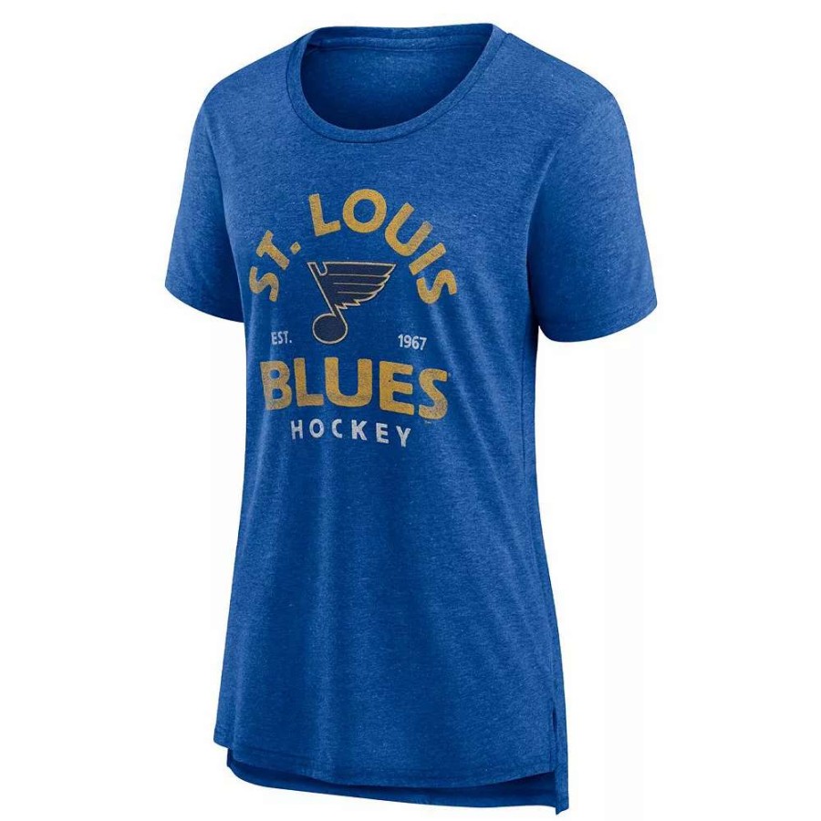 Tops * | Women'S Fanatics Branded Heather Blue St. Louis Blues Vintage Arch Tri-Blend T-Shirt