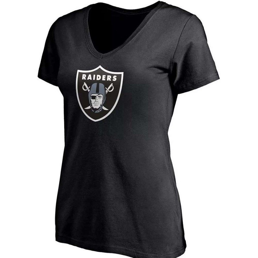 Tops * | Women'S Fanatics Branded Darren Waller Black Las Vegas Raiders Player Icon Name & Number V-Neck T-Shirt