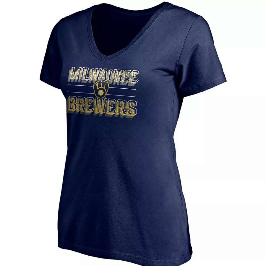 Tops * | Women'S Fanatics Branded Navy Milwaukee Brewers Compulsion To Win V-Neck T-Shirt