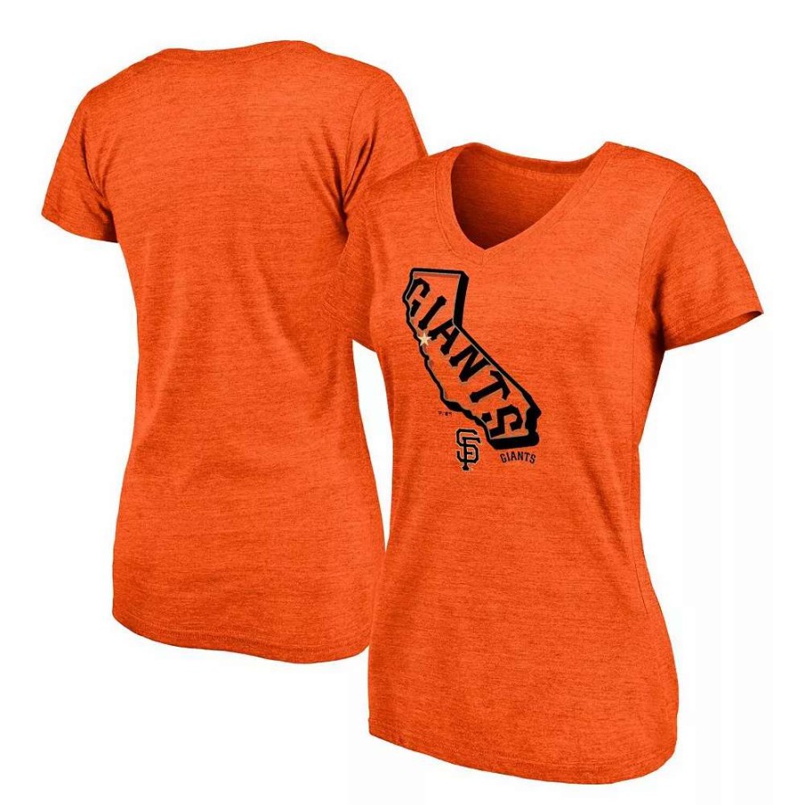 Tops * | Women'S Fanatics Branded Orange San Francisco Giants Hometown Cali Tri-Blend V-Neck T-Shirt