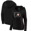 Tops * | Women'S Fanatics Branded Black Philadelphia Flyers Primary Logo V-Neck Pullover Hoodie