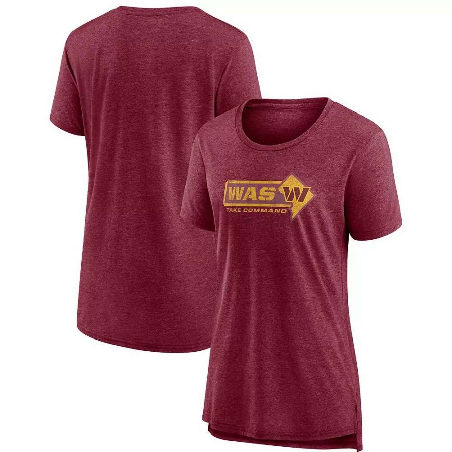 Tops * | Women'S Fanatics Branded Heather Burgundy Washington Commanders Hometown First Down T-Shirt