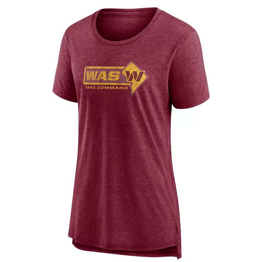 Tops * | Women'S Fanatics Branded Heather Burgundy Washington Commanders Hometown First Down T-Shirt