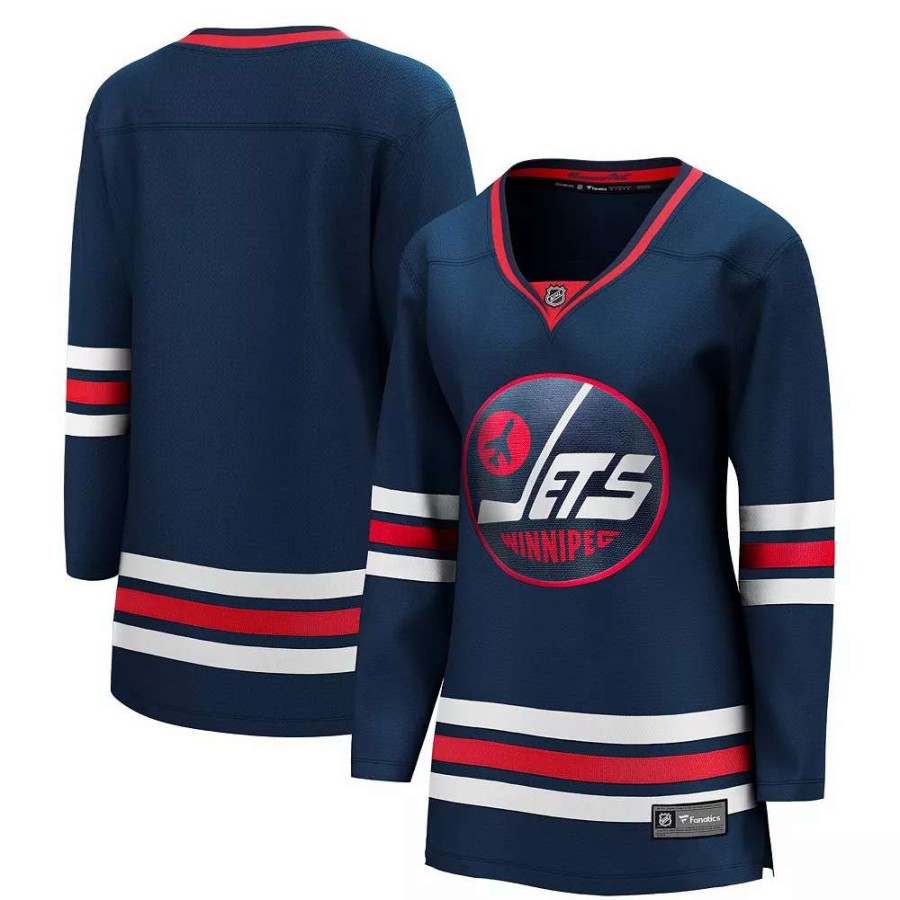 Tops * | Women'S Fanatics Branded Navy Winnipeg Jets 2021/22 Alternate Premier Breakaway Player Jersey