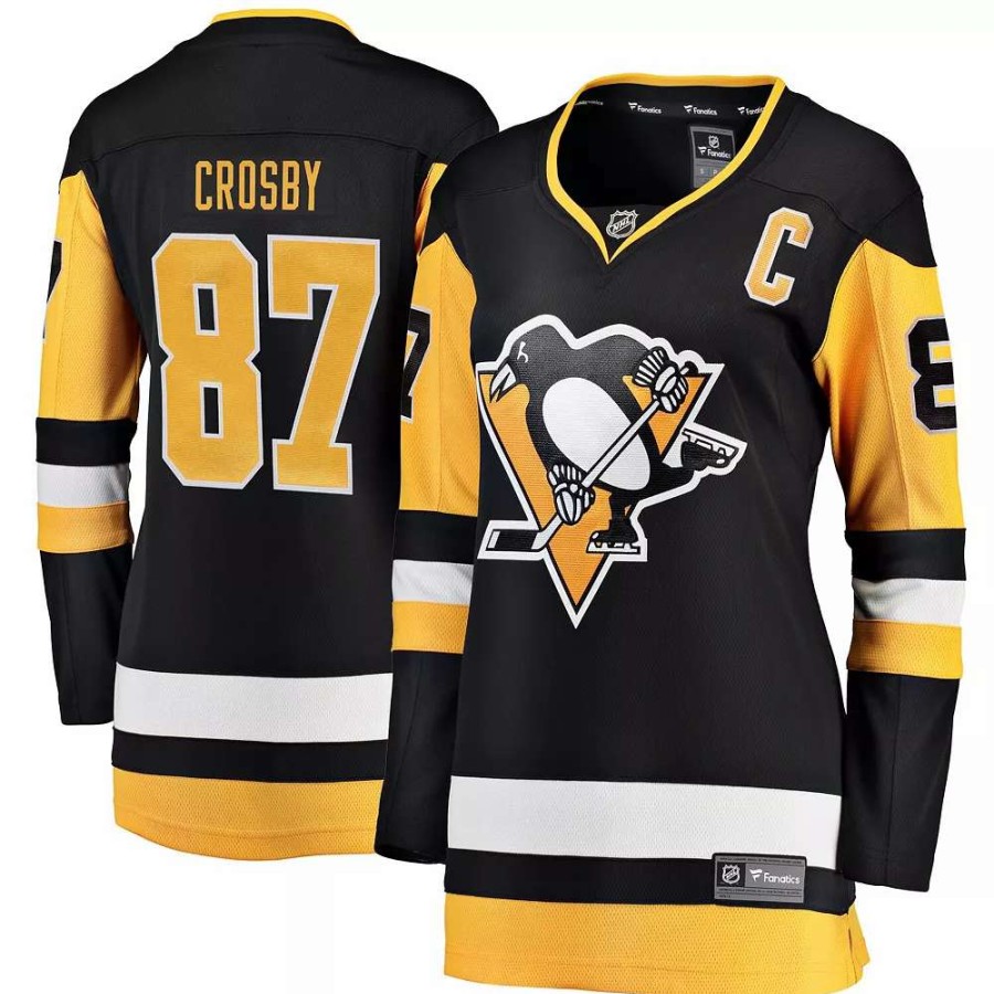 Tops * | Women'S Fanatics Branded Sidney Crosby Black Pittsburgh Penguins Home Breakaway Player Jersey