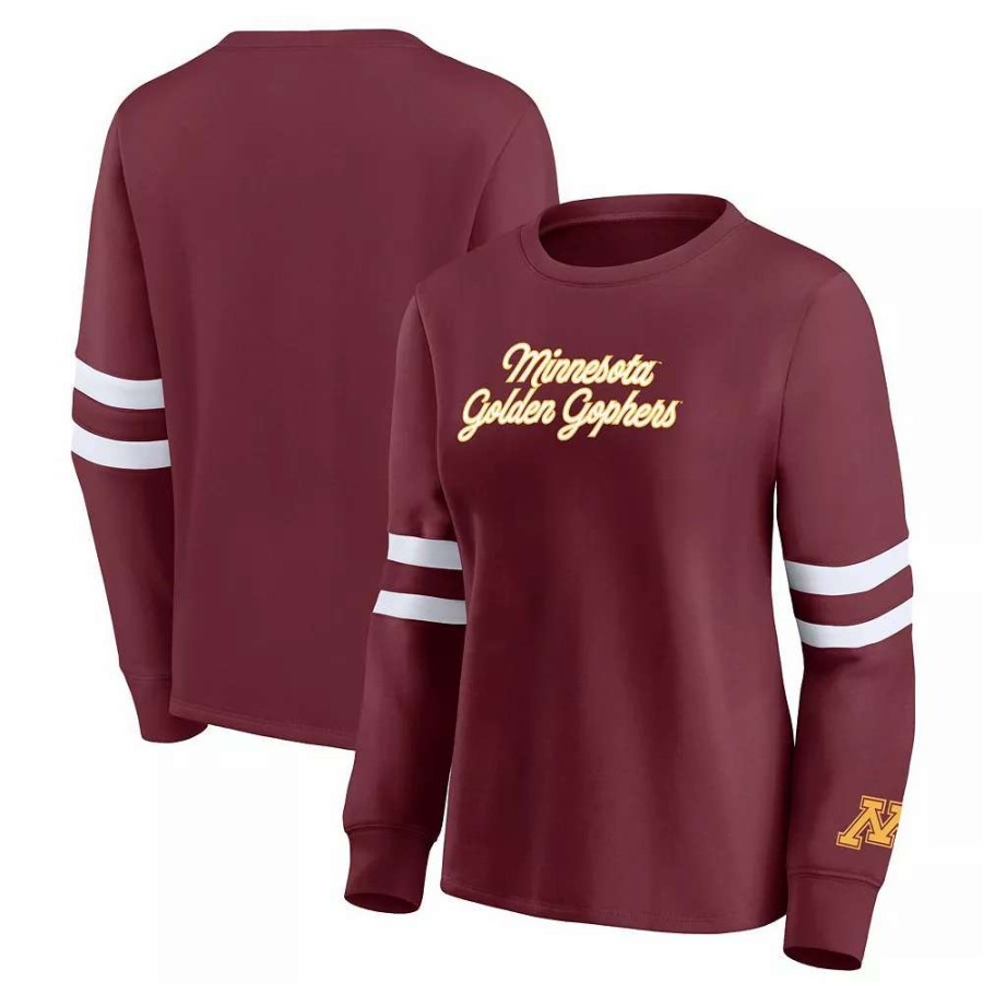 Tops * | Women'S Fanatics Branded Maroon Minnesota Golden Gophers Home Stretch Pullover Sweatshirt