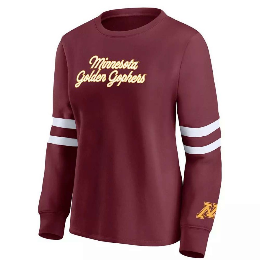 Tops * | Women'S Fanatics Branded Maroon Minnesota Golden Gophers Home Stretch Pullover Sweatshirt