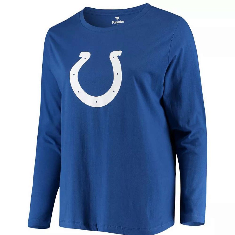 Tops * | Women'S Fanatics Branded Royal Indianapolis Colts Plus Size Primary Logo Long Sleeve T-Shirt