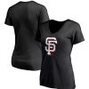 Tops * | Women'S Fanatics Branded Black San Francisco Giants Red White & Team V-Neck T-Shirt