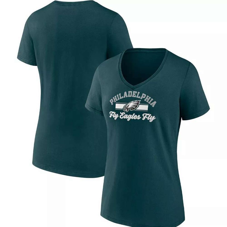 Tops * | Women'S Fanatics Branded Midnight Green Philadelphia Eagles Slogan V-Neck T-Shirt